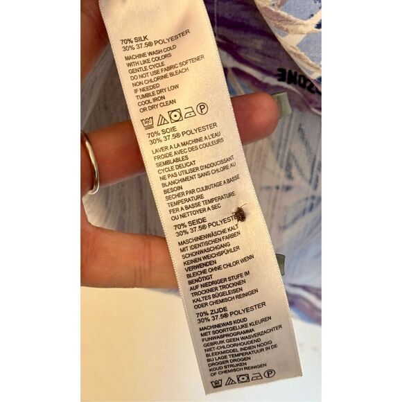 Tommy Bahama San Juan Fronds Silk Men's Hawaiian Blue/Lavender Camp Shirt XL - Picture 7 of 12